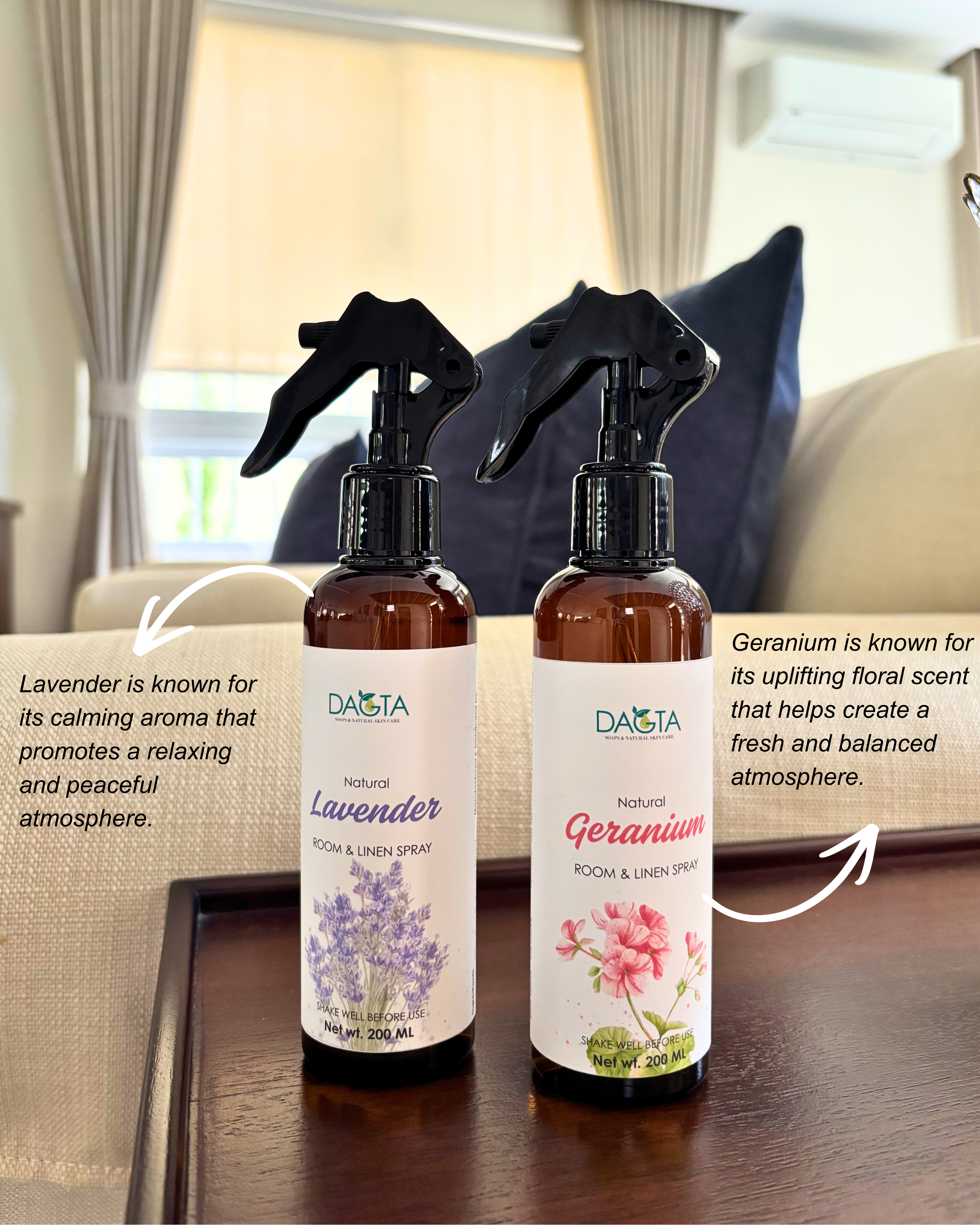 DAGTA Natural Room & Linen Spray - Lavender & Geranium
