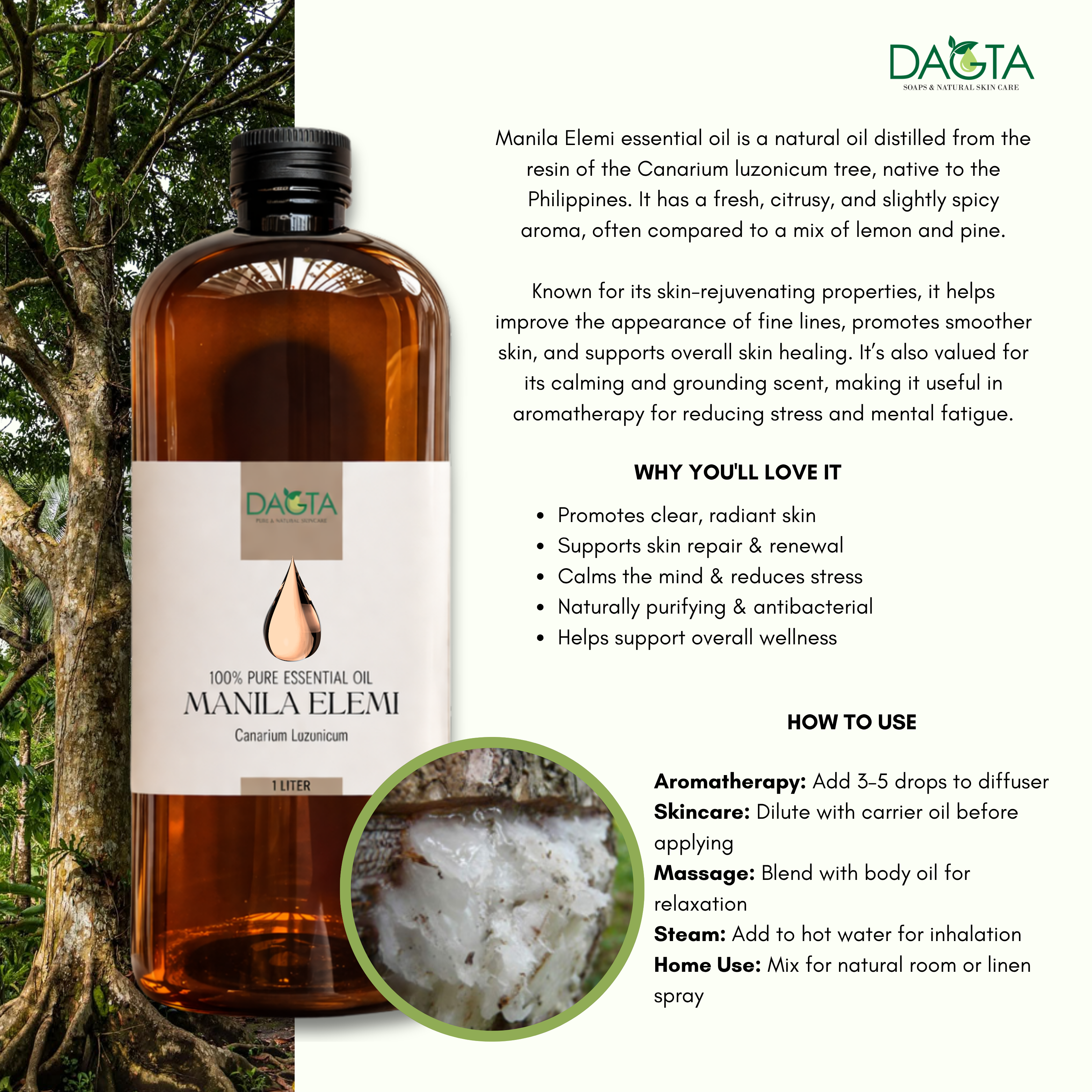 100% Pure Manila Elemi Essential Oil - DAGTA 🇵🇭