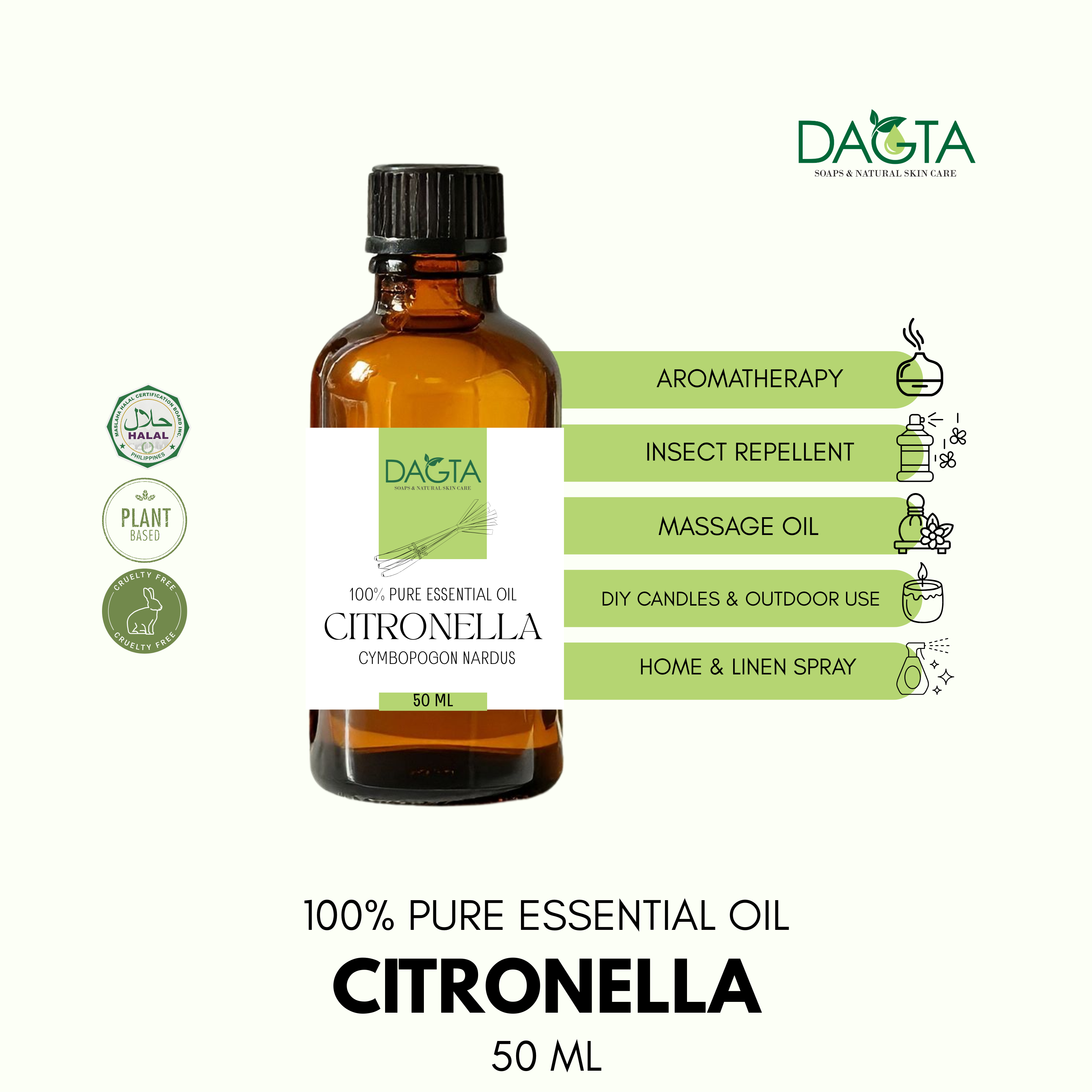 100% Pure Citronella Essential Oil - DAGTA 🇵🇭